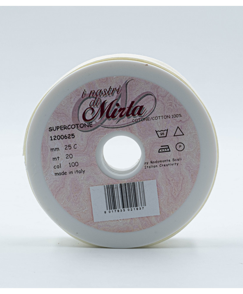 Nastro sbieco in cotone 25 mm