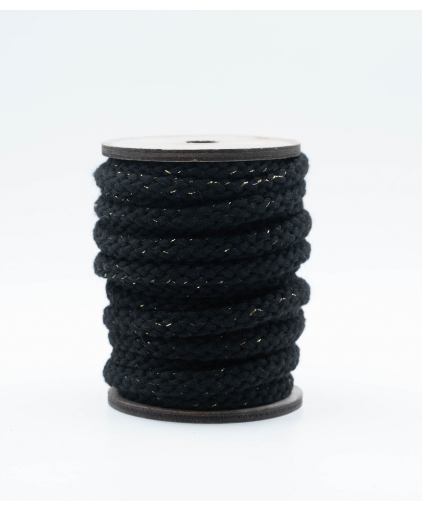 Tubular ribbon with lurex 10 mm