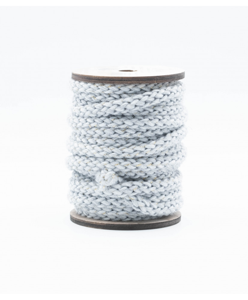 Tubular ribbon with lurex 10 mm