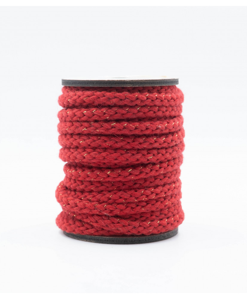 Tubular ribbon with lurex 10 mm