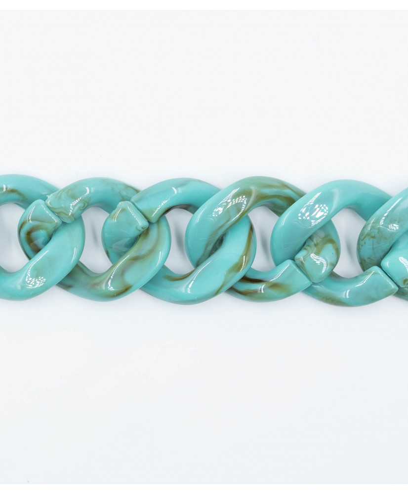Marbled plastic chain h 3.2 cm