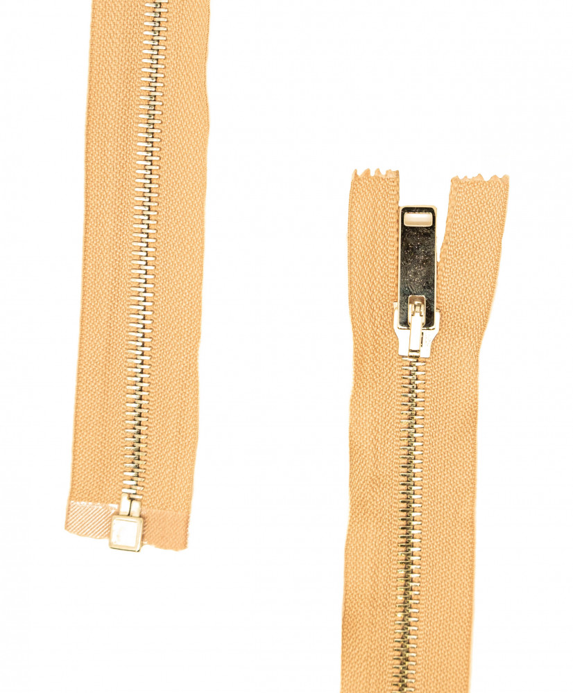 Metal zipper open end