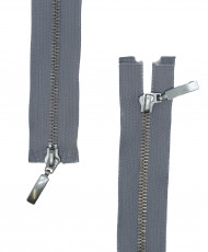 Double opening metal zipper