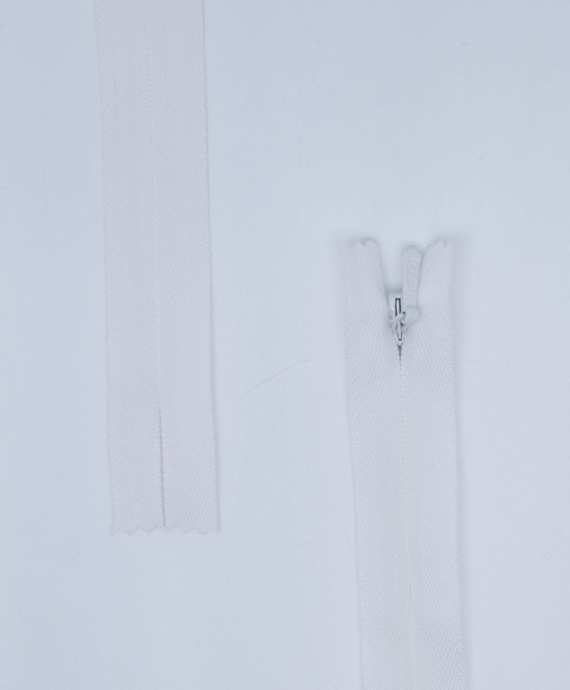 Fixed Zipper with Plastic Chain Slider Metal Invisible