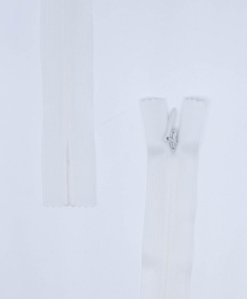 Fixed Zipper with Plastic Chain Slider Metal Invisible