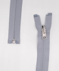 Plastic zipper with releasable chain and metal slider