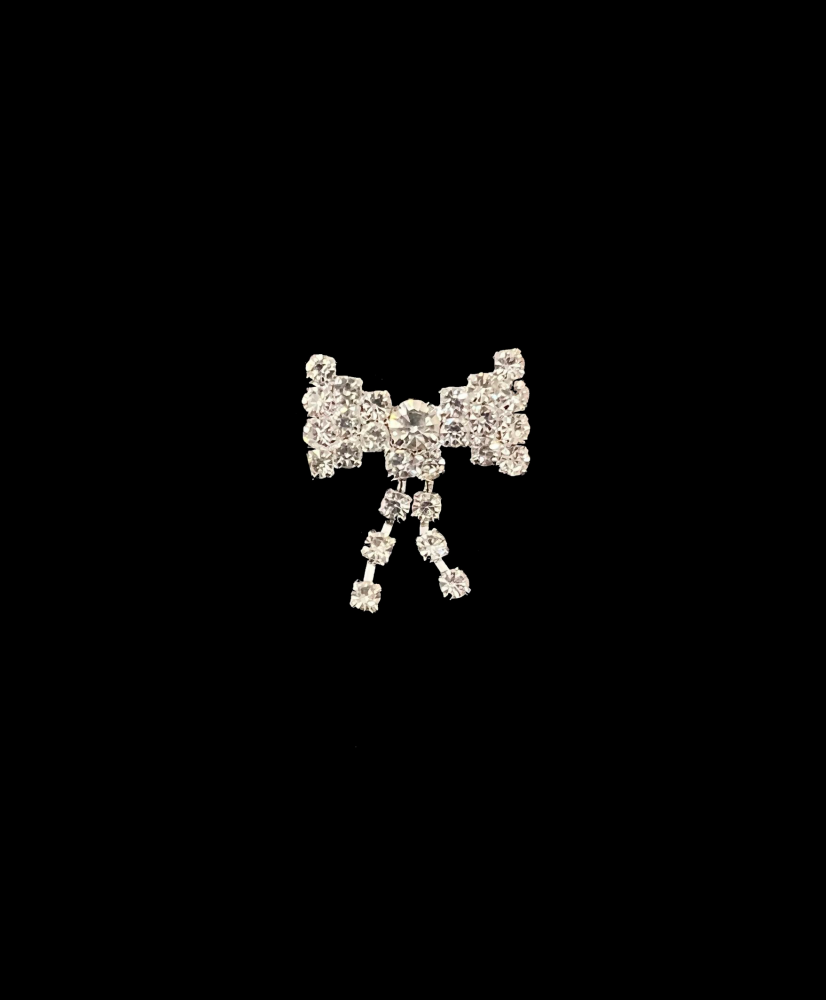 Brooch bow with rhinestone