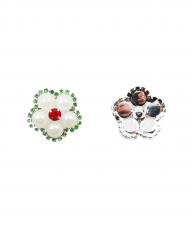 Bottone gioiello con le perle e strass