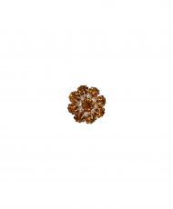 Flower button with rhinestone