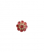 Flower button with rhinestone