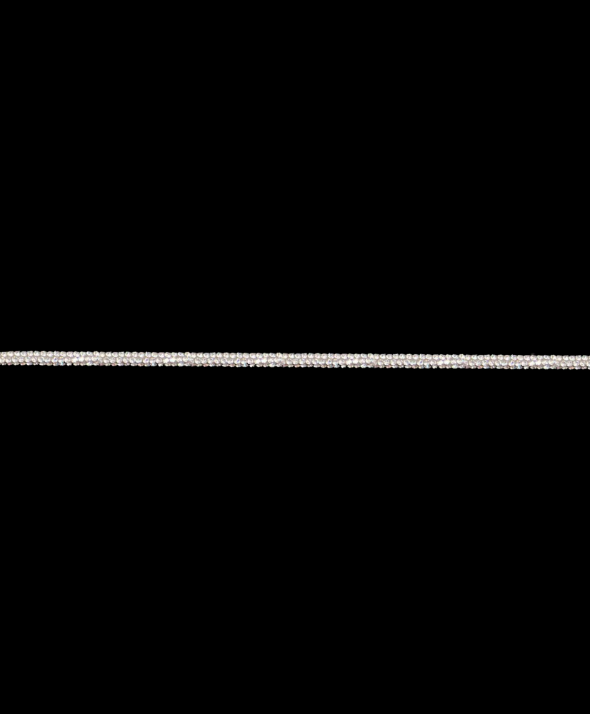 Tubular rhinestone cord 8 rows crystal