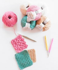 Crochet hook with ergonomic silicon handle