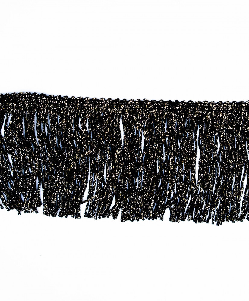 Frangia lurex7,5 nero/oro