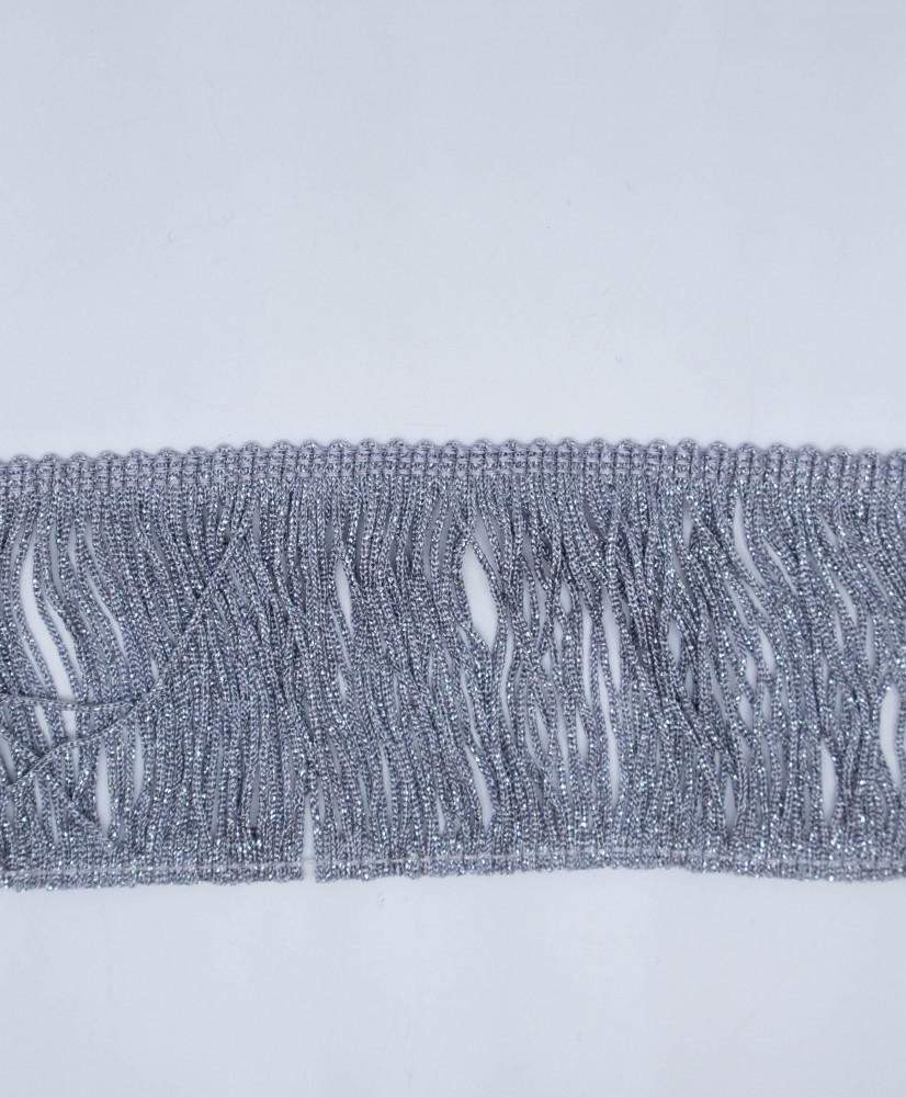 Lurex fringe 7.5 silver