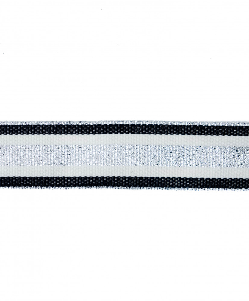 Ribbed Gros Grain Ribbon With silver Lurex
